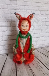 Винтажная игрушка-белочка