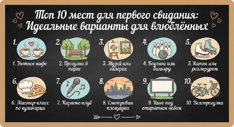 Топ 10 мест для первого свидания: идеальные варианты для влюбленных