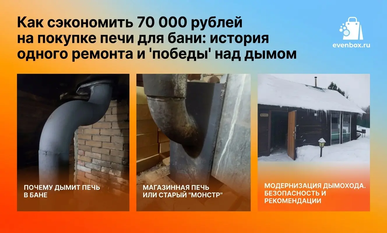 Как сэкономить 70 000 рублей на покупке печи для бани: история одного ремонта и «победы» над дымом