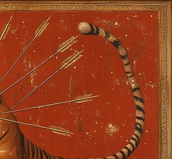 Современная картина маслом огненное сердце тигра