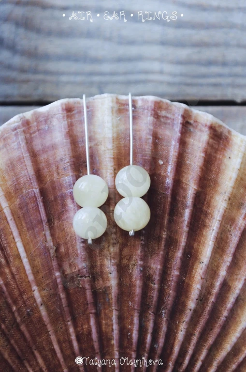 Серьги с натуральным жёлтым кальцитом