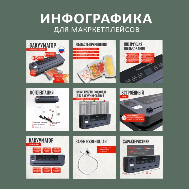 Инфографика для маркетплейсов, карточки товаров
