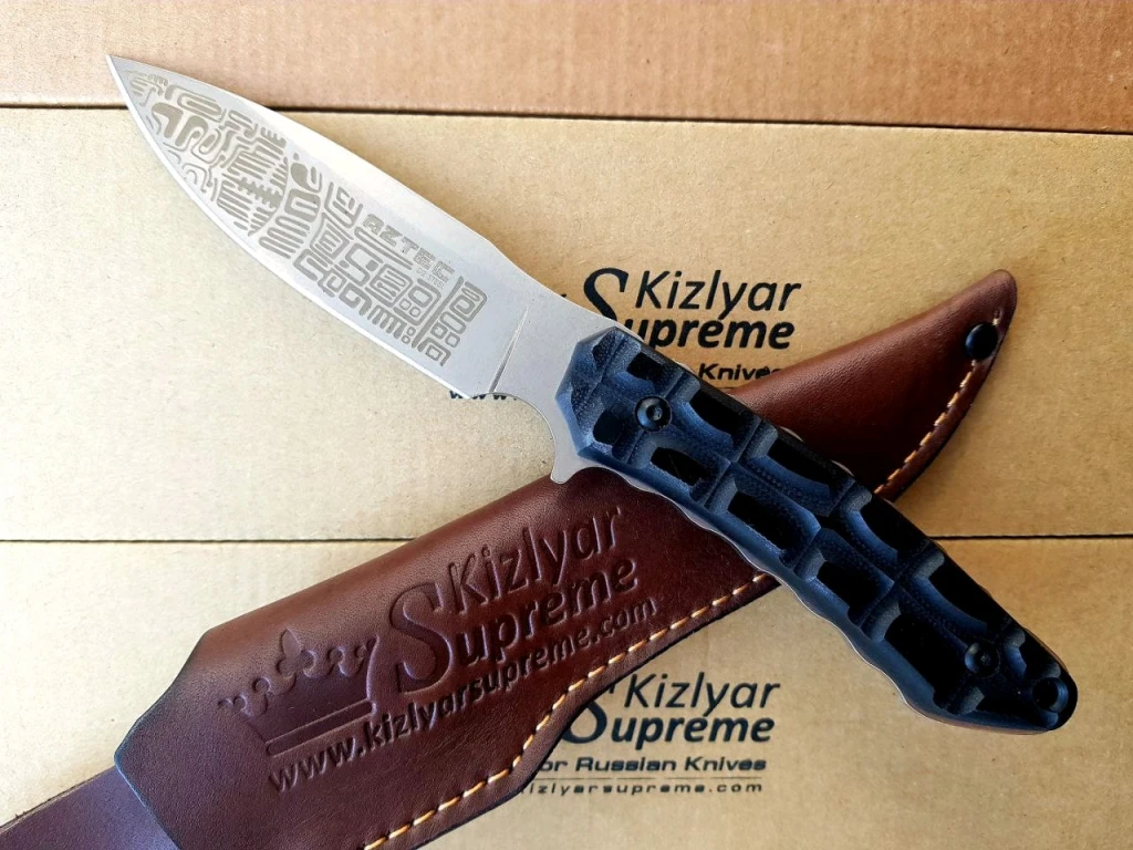 Нож Kizlyar Supreme Aztec Кожаные ножны