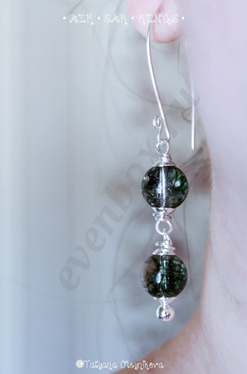 Серьги с натуральным кварцем