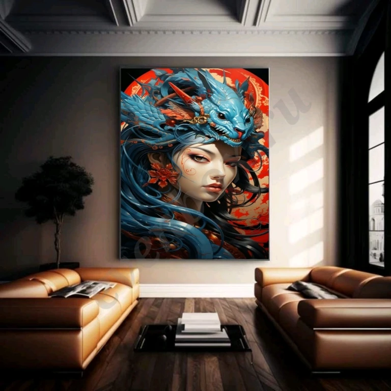 Интерьерная картина маслом Царица драконов