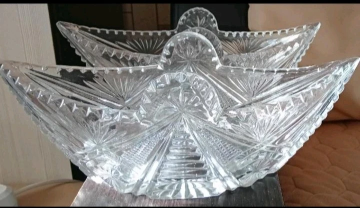 Ладья хрустальная СССР винтаж Чехия