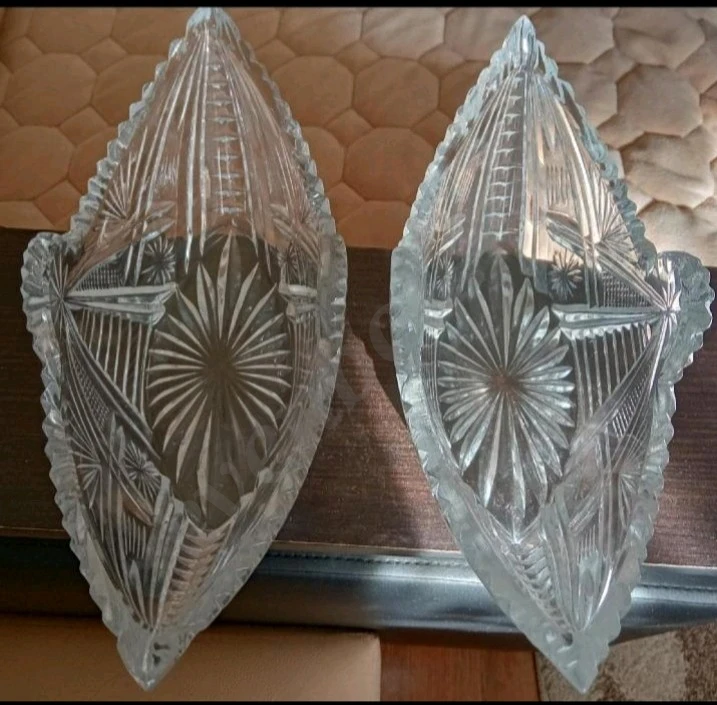 Ладья хрустальная СССР винтаж Чехия