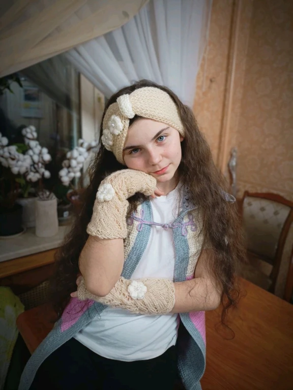 Ажурные митенки