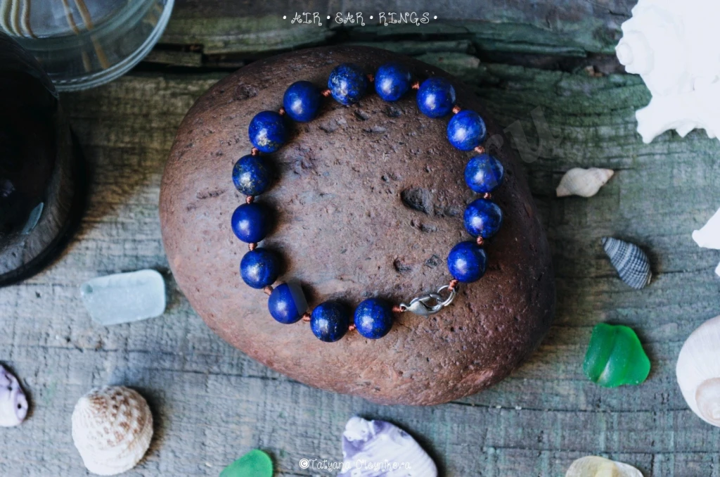 Браслет с натуральным лазуритом