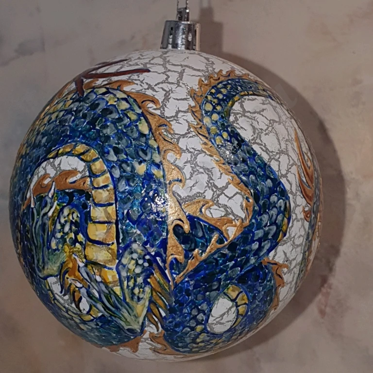 Елочный шар ручной работы Дракон