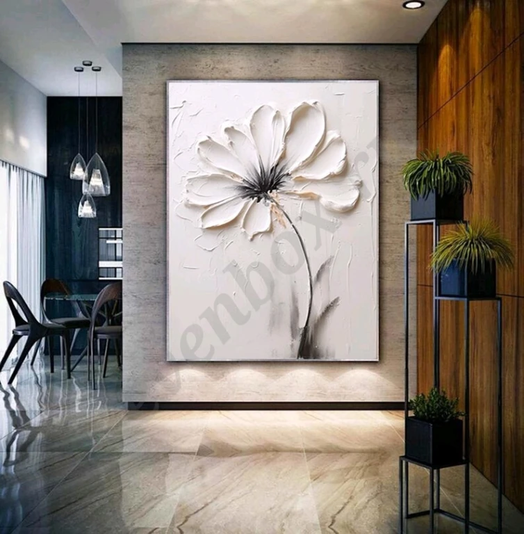 Текстурная картина маслом цветок Ручная работа