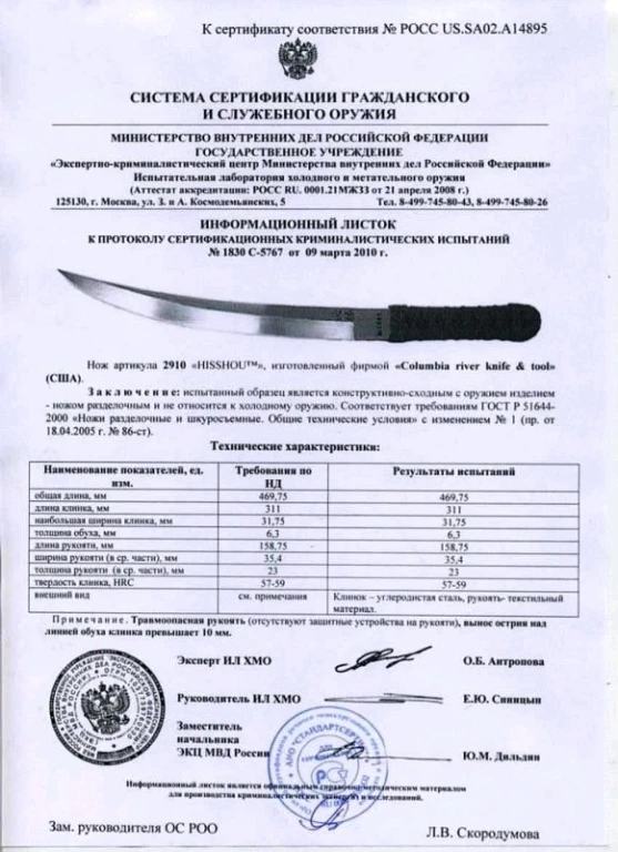 Нож crkt Hisshou
