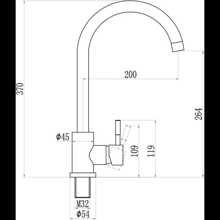 Однорычажный смеситель Savol S-sus3002 излив 18 см цвет сатин