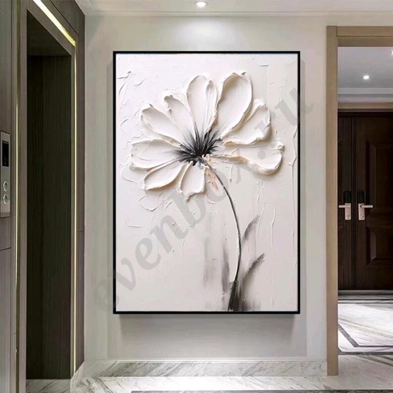 Текстурная картина маслом цветок Ручная работа