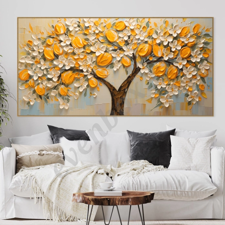 Текстурная картина маслом Фруктовое дерево