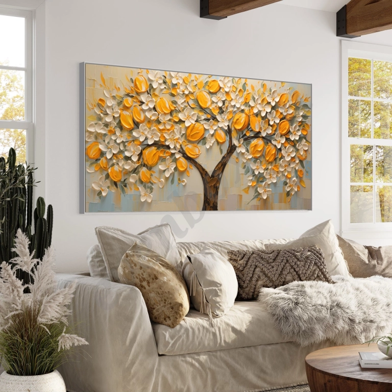 Текстурная картина маслом Фруктовое дерево