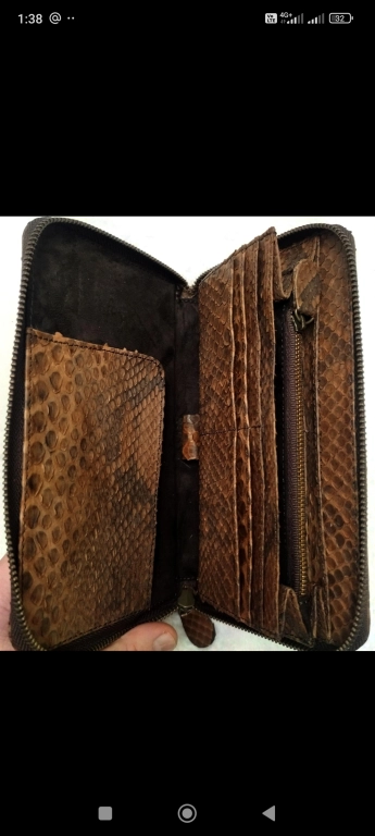 Женская сумка из натуральной кожи питона с кошельком