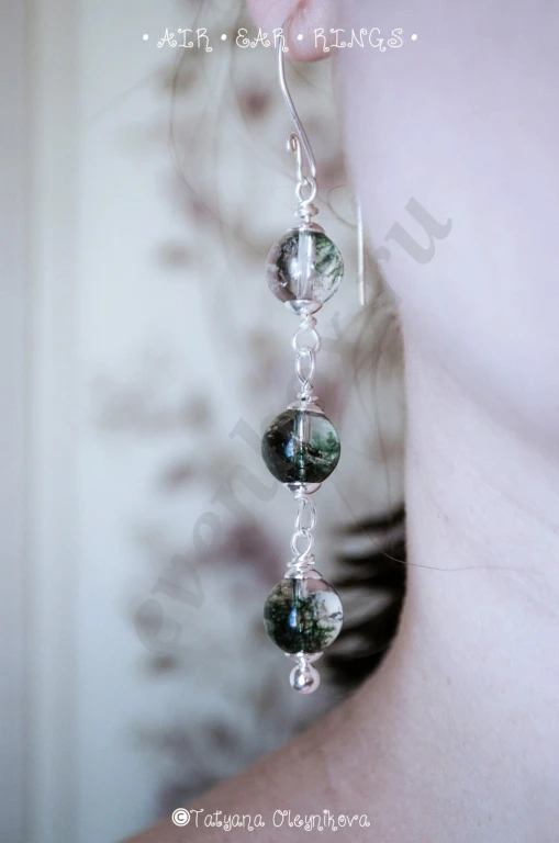 Серьги с натуральным кварцем