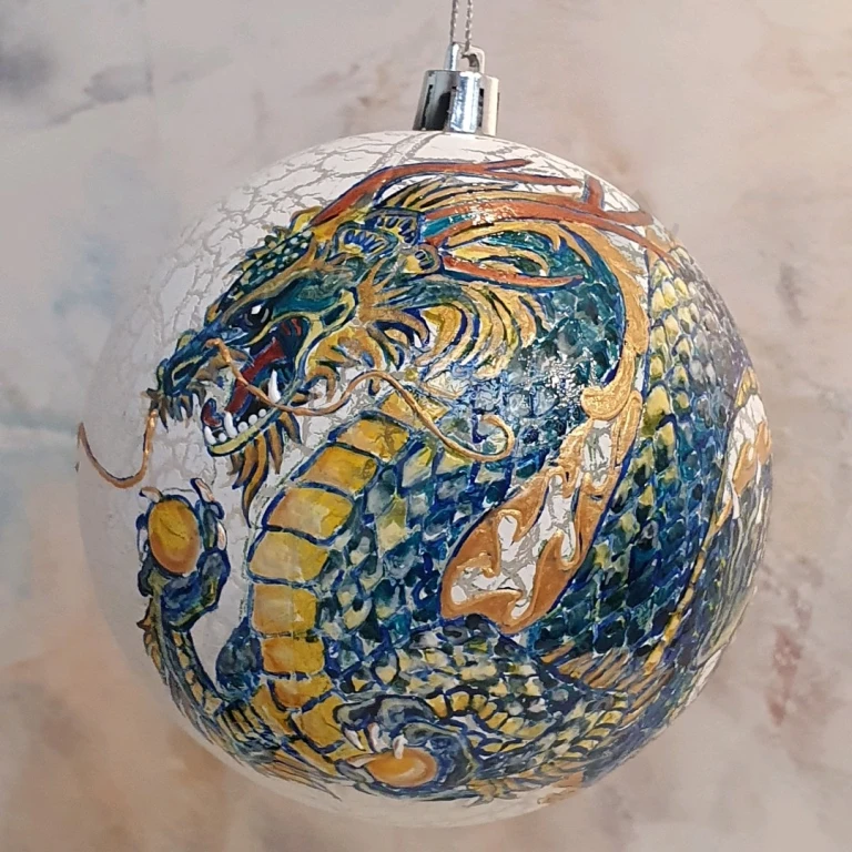 Елочный шар ручной работы Дракон