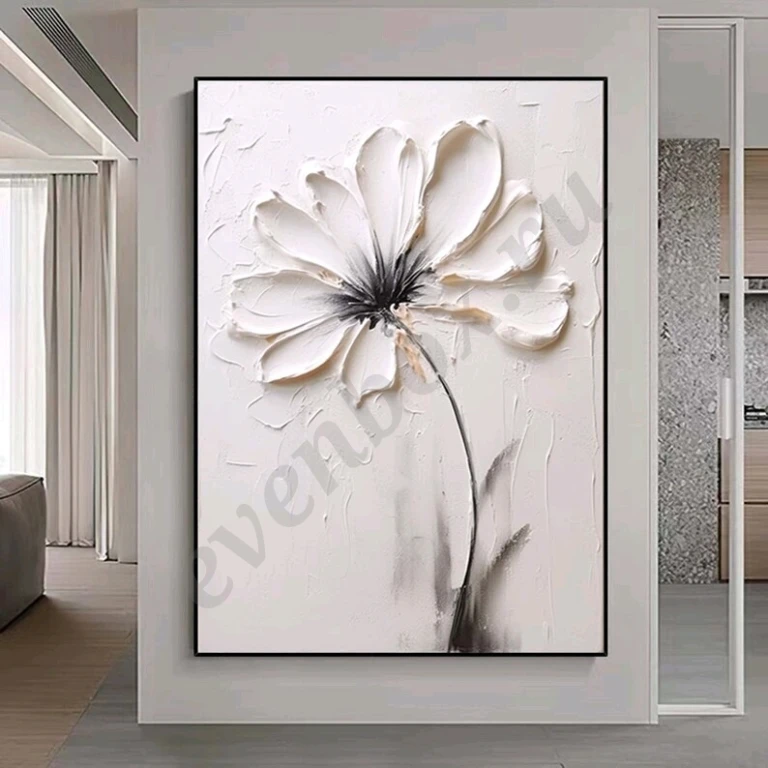 Текстурная картина маслом цветок Ручная работа