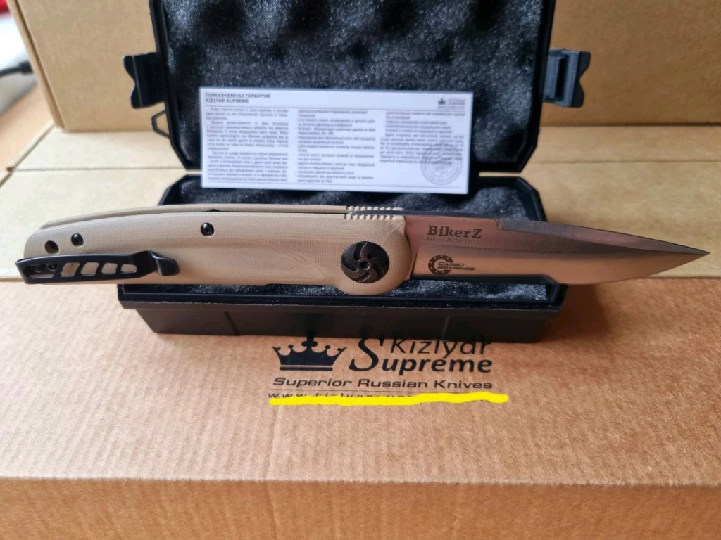 Нож Kizlyar Supreme Biker M390 Bege G10