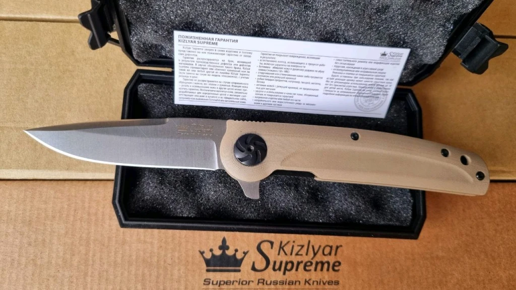 Нож Kizlyar Supreme Biker M390 Bege G10