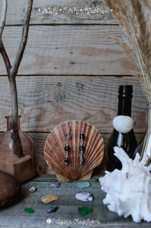 Серьги с натуральным кварцем