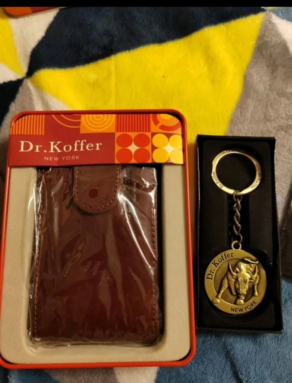 Новая кожаная Визитница Dr.Koffer (коробка, брелок)