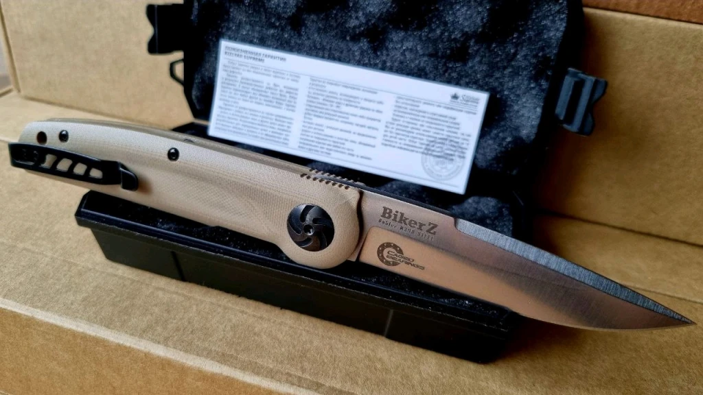 Нож Kizlyar Supreme Biker M390 Bege G10