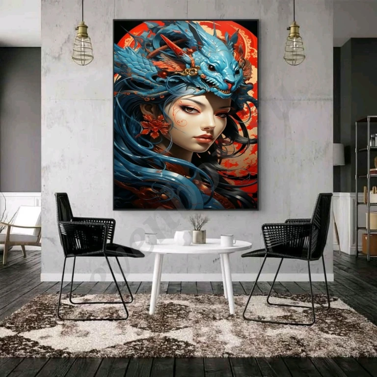 Интерьерная картина маслом Царица драконов