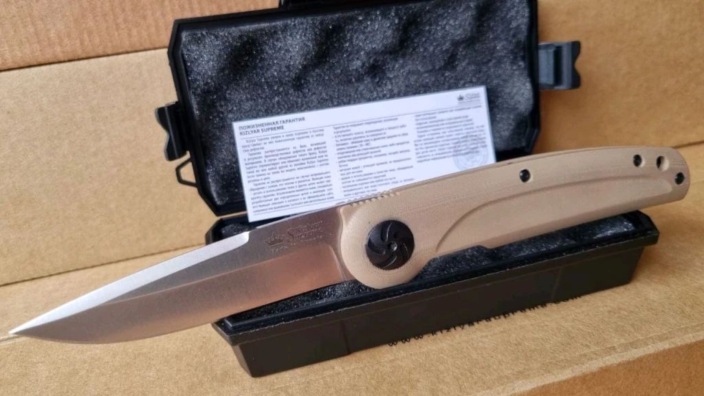 Нож Kizlyar Supreme Biker M390 Bege G10