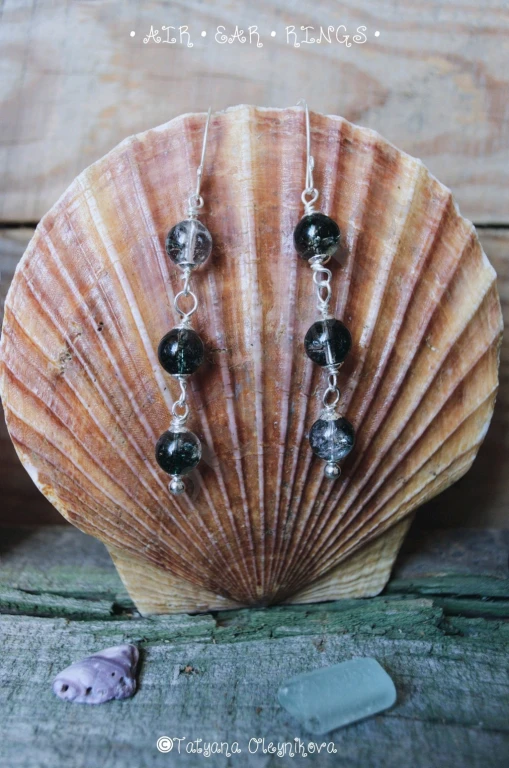 Серьги с натуральным кварцем