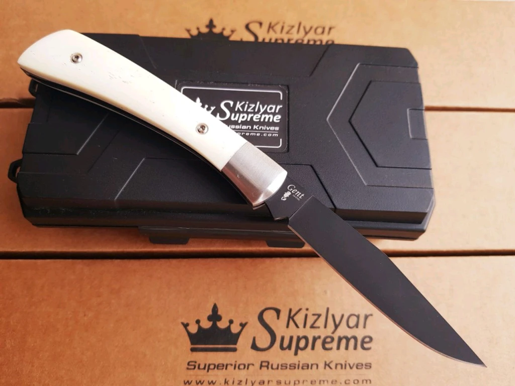 Нож Kizlyar Supreme Gent D2 Bone Black Titanium