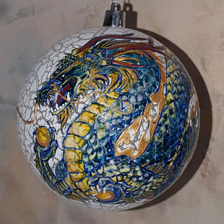 Елочный шар ручной работы Дракон