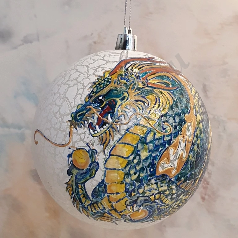 Елочный шар ручной работы Дракон