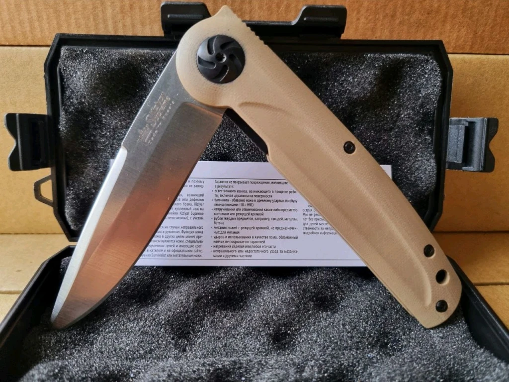 Нож Kizlyar Supreme Biker M390 Bege G10