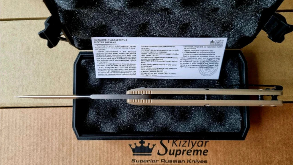 Нож Kizlyar Supreme Biker M390 Bege G10