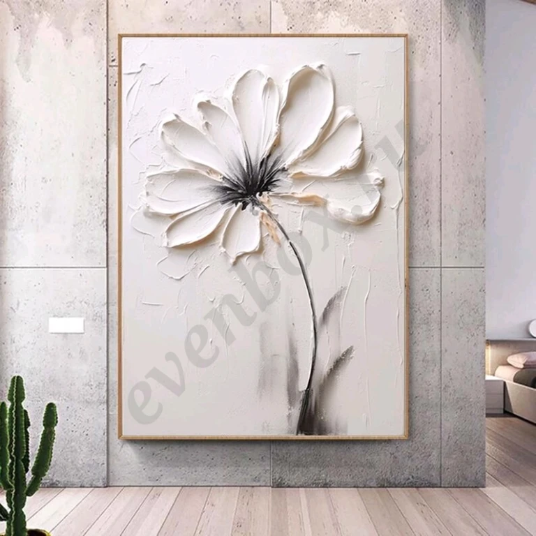 Текстурная картина маслом цветок Ручная работа