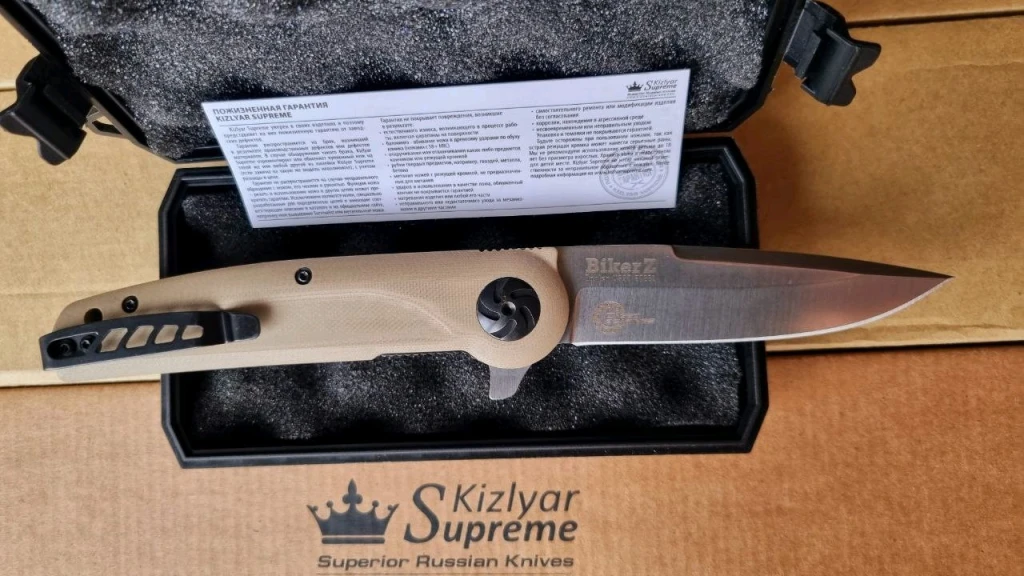 Нож Kizlyar Supreme Biker M390 Bege G10