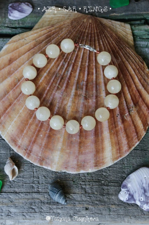 Браслет с натуральным жёлтым кальцитом