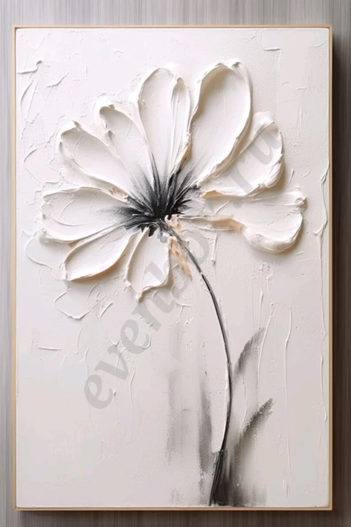 Текстурная картина маслом цветок Ручная работа